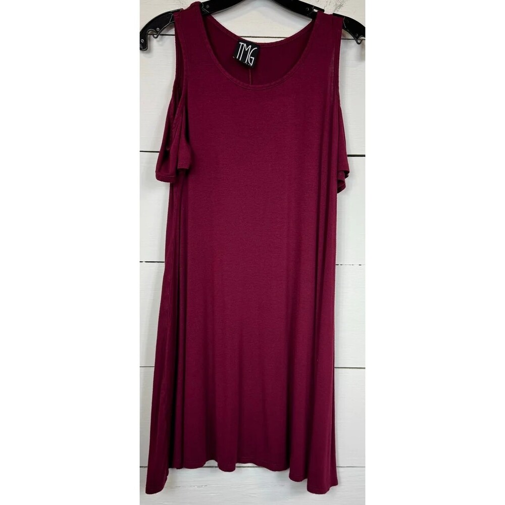 Tmg Red Knee Length Dress Women's Large